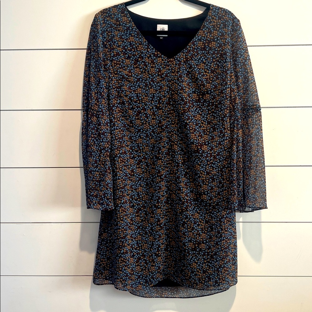 Cabi Poise Floral Dress Womens Size Small Bell Sleeve Shift Cottagecore